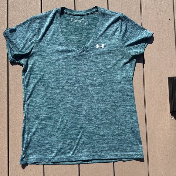 Under Armour Gray and Teal Short Sleeve Tee - Picture 4 of 5